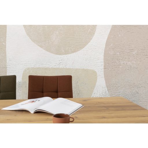 Absztrakt geometrikus formák különleges olajfestésű alapon krém szürke zöldeskék barna és bézs tónusok falpanel/digitális nyomat