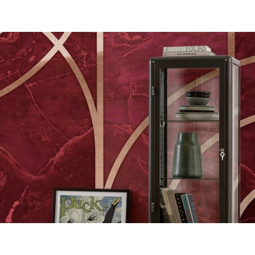 Fényűző kilátás nosztalgikus hangulattal talpig vörösben vörös pink rózsaszín és arany tónusok falpanel/digitális nyomat