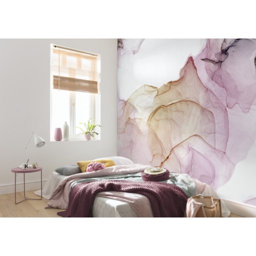 Most mond meg Te, hogy mit látsz! Áramló folyékonyság grafikus design fehér mályva lila sárgásbarna és fekete falpanel/digitális nyomat