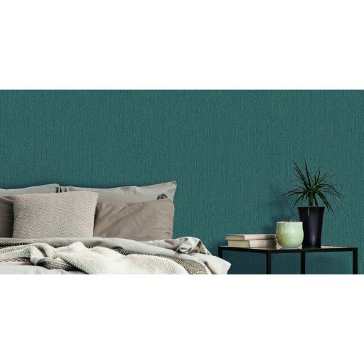 Ugepa ONYX J72404 Egyszínű strukturált vonalkázott minta zöld/kékeszöld arany tapéta