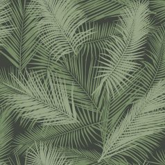   Ugepa EDEN J98234 Natur Trópusi fénylő és csillogó pálmalevelek zöld árnyalatok fekete tapéta