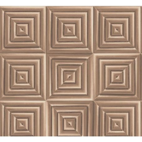 Ugepa Hexagone L44605 geometrikus 3D stilizált görögminta bronz  barna tapéta