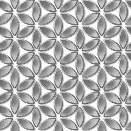 Ugepa Hexagone L52219 grafikus 3D díszítőminta virágszirmokfehér szürke ezüst tapéta