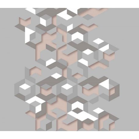 Ugepa Hexagone L57703 3D kockák szürke korall fehér tapéta