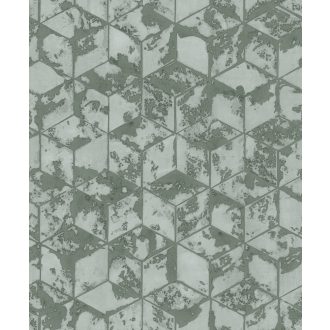   Ugepa Reflets L75404 Geometrikus 3D kockák halmaza szürkészöld zöld árnyalatok tapéta