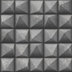   Ugepa Reflets L78619 Geometrikus 3D térbeli elemek sötétszürke fekete ezüst tapéta