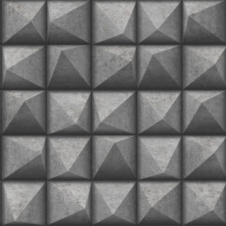 Ugepa Reflets L78619 Geometrikus 3D térbeli elemek sötétszürke fekete ezüst tapéta