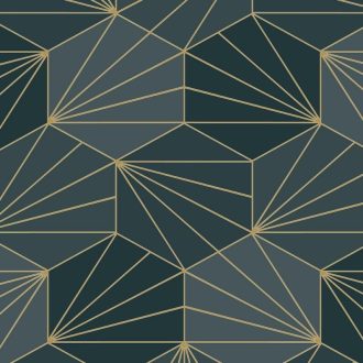   Ugepa Galactik L94901  Geometrikus grafikus 3D zöld kékeszöld arany tapéta