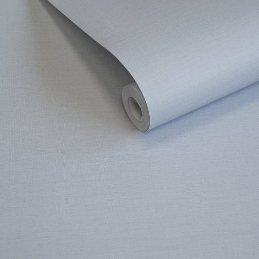 Szőtt lenvászon hatású strukturált egyszínű minta hamvas szürkéskék/égszínkék tónus tapéta