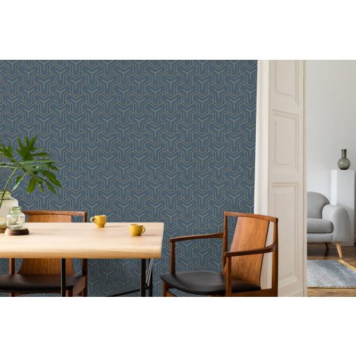 Ugepa ONYX M26201 Geometrikus Grafikus Absztrakt minta kék barna fekete tapéta