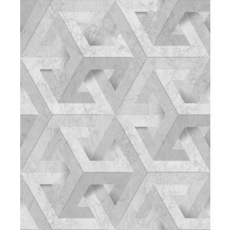 Ugepa ONYX M34719 Geometrikus Grafikus márvány alapmintán változatos háromszöge szürke árnyalatok ezüst tapéta