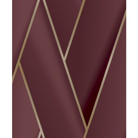 Ugepa ONYX M34810 Geometrikus Grafikus nagyformátumú nyitott háromszögek kötésben burgundipiros arany tapéta