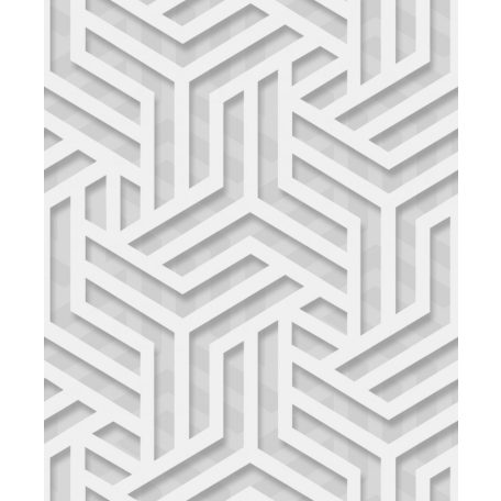 Ugepa ONYX M35000 Grafikus "labirintus" minta 3D szürke ezüst fehér fénylő mintafelület tapéta