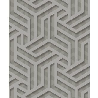   Ugepa ONYX M35009 Grafikus "labirintus" minta 3D szürke sötétszürke ezüst fénylő mintafelület tapéta