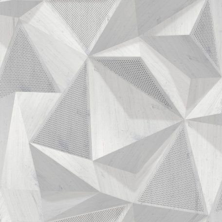 Ugepa ONYX M35109 Geometrikus Natur 3D "fából faragott" absztrakt minta fehér szürke árnyalatok ezüst tapéta