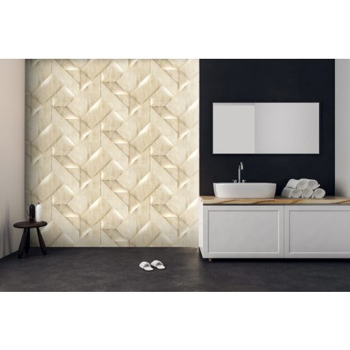 Ugepa ONYX M35207 Natur/Ipari design Geometrikus összeillesztett betonlapok krém bézs barna fehérezüst tapéta