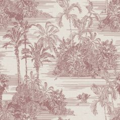   Ugepa EDEN M37310 Natur idilli trópusi életkép pálmafákkal bézs/szürkésbézs lilás/vörösesbarna finom csillogás tapéta