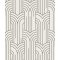 Modern Art Deco grafikus minta törtfehér és ezüst tónus tapéta fémes fénylő mintarajzolat tapéta
