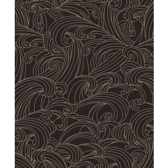   Anyagában mintás design díszítőminta fekete és bézsarany tónus fénylő mintarajzolat tapéta