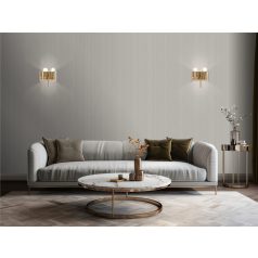   Klasszikus finom vonalazású csillogó csíkos díszítőminta bézs barna szürke és aranybarna tónus csillogó arany tapéta