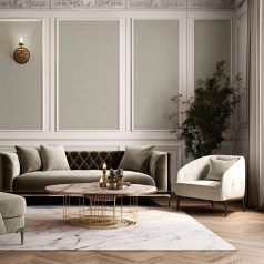   Elképesztő megjelenésű és csillogású texturált textilminta szürke és ezüstszürke tónus csillogó ezüst szemcsék tapéta