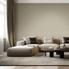 Elképesztő megjelenésű és csillogású texturált textilminta bézs és szürkésbézs tónus csillogó arany szemcsék tapéta