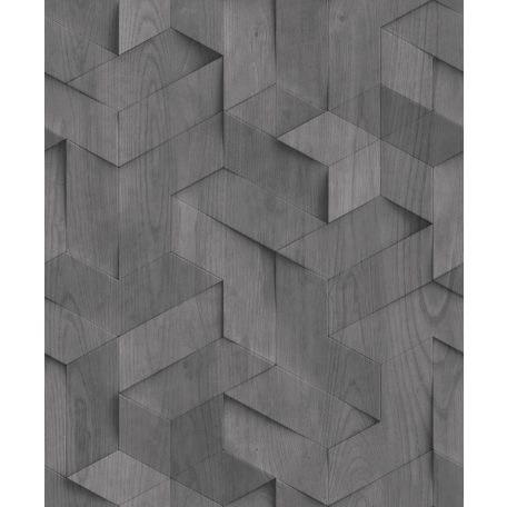 Fahasábok háromdimenziós geometriai texturált mintája szürke sötétszürke és antracit tónus tapéta