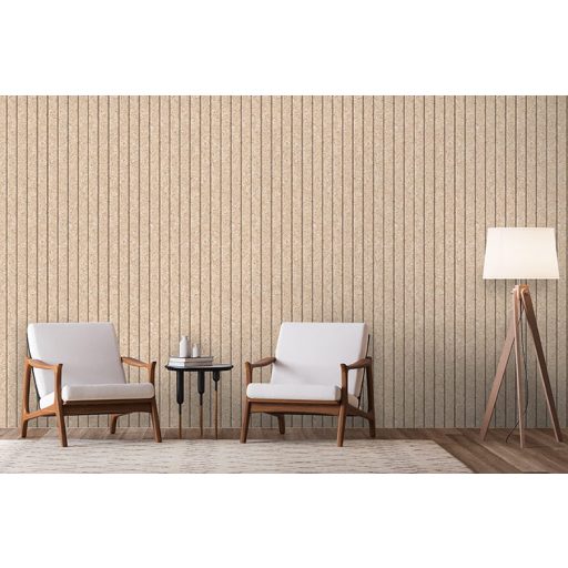 Panelszerű természetes parafa mintázat csíkokba rendezve krém bézs barna és sötétbarna tónus tapéta