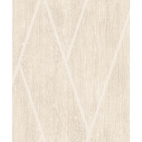 Váltakozó elnyújtott téglalapok geometriai mintája fa textúra háttéren krém bézs szürkésbézs és fényes törtfehér tónus tapéta