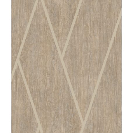 Váltakozó elnyújtott téglalapok geometriai mintája fa textúra háttéren barna szürkésbarna és fényes ezüstszürke tónus tapéta