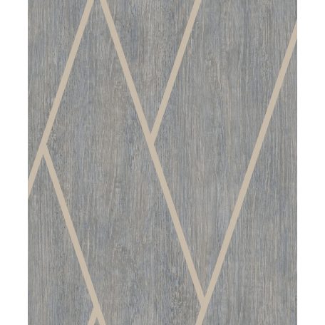 Váltakozó elnyújtott téglalapok geometriai mintája fa textúra háttéren szürke kék szürkésbarna és fényes barna tónus tapéta