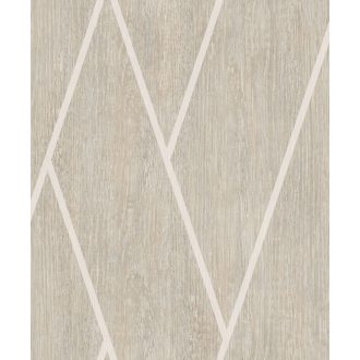   Váltakozó elnyújtott téglalapok geometriai mintája fa textúra háttéren bézs szürkésbézs és fényes szürke tónus tapéta