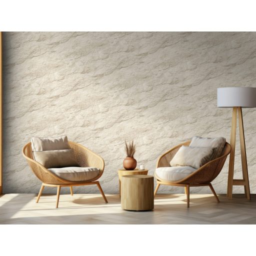 Természetes valósághű texturált mészkő kőzet mintázat krém bézs barna és szürkésbarna tónus tapéta