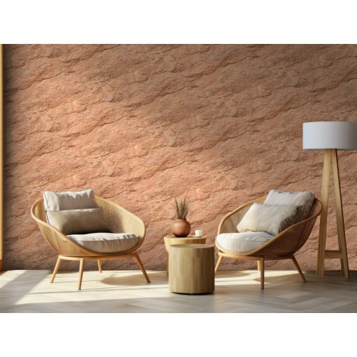 Természetes valósághű texturált mészkő kőzet mintázat vörös és vörösesbarna/terrakotta tónus tapéta