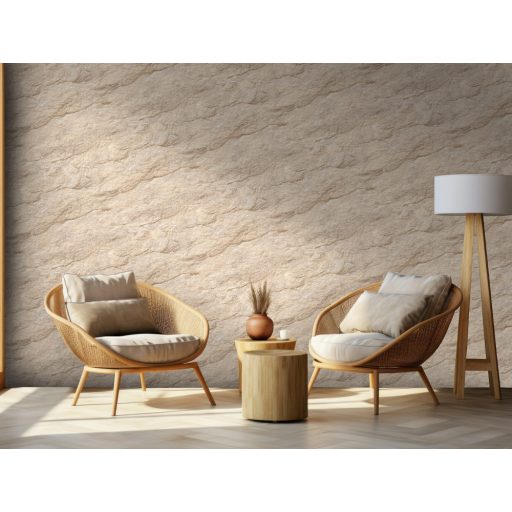 Természetes valósághű texturált mészkő kőzet mintázat bézs barna szürke és sárgásbarna tónus tapéta