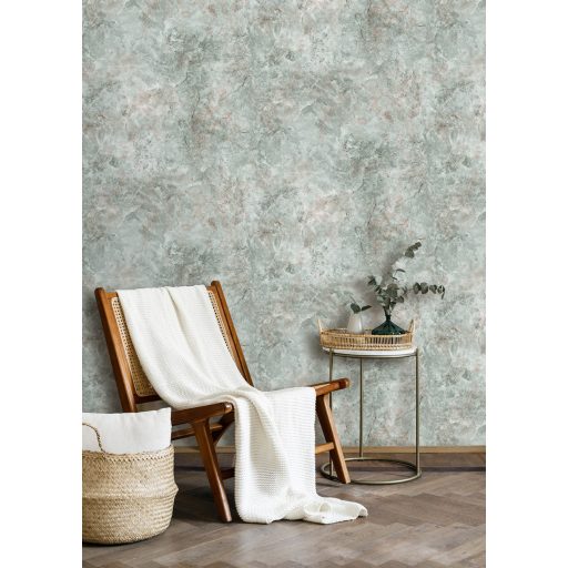 Finoman kidolgozott élethű márvány mintázat zöld szürke szürkészöld és vörös tónus tapéta