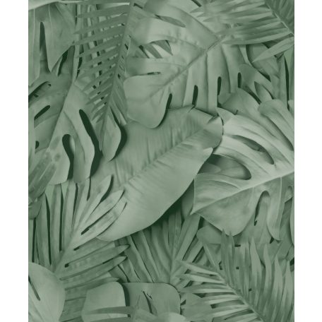 Nagyformátumú változatos trópusi levelek mintája zöld tónusok tapéta