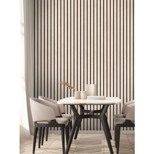 A megtévesztés művésze! Texturált fa dekorpanel minta bézs és fekete tónus tapéta