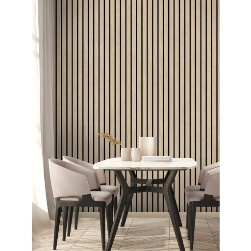 A megtévesztés művésze! Texturált fa dekorpanel minta bézs barna és fekete tónus tapéta