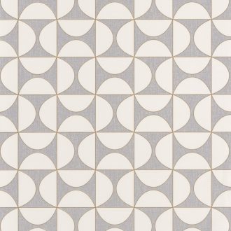 TAM TAM Natur dekoratív csempeminta krémfehér füstszürke csillogó fémes arany tapéta