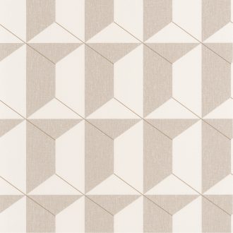 RYTHM Natur háromdimenziós hatású csempeminta krém bézs fémes csillogó arany tapéta