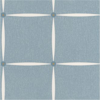 Rácsos formatervezés szalagszerű mintával fehér kék szürkéskék fémes arany gombokkal tapéta