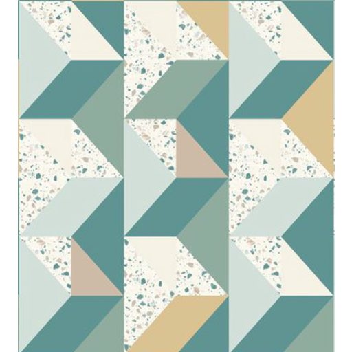 HIP HOP Gometrrikus 3D éles mértani formák fehér zöld türkiz arany falpanel