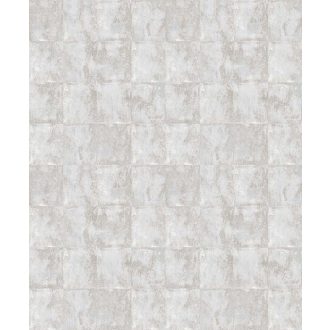   Patinás vintage csempe design különleges csillogással krémszürke bézs/szürkésbézs és ezüstös-szürke tónus tapéta