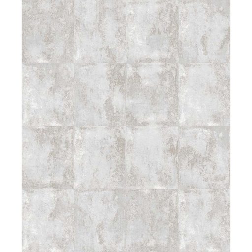 Patinás vintage csempe design különleges csillogással krémszürke bézs/szürkésbézs és ezüstös-szürke tónus tapéta