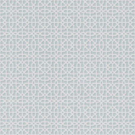 Grandeco OPUS OS3307 Geometrikus hálózatminta kis méretű váltakozó sokszögekből halvány szürkéskék fehér tapéta