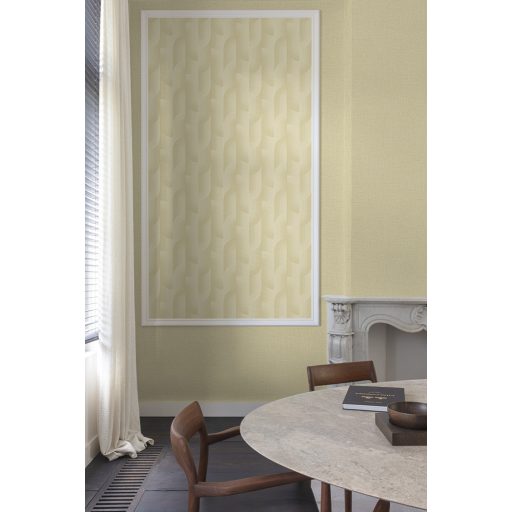 Ívelt formákből épülő art deco hatású geometriai design krém krémes-bézs és karamell tónus tapéta