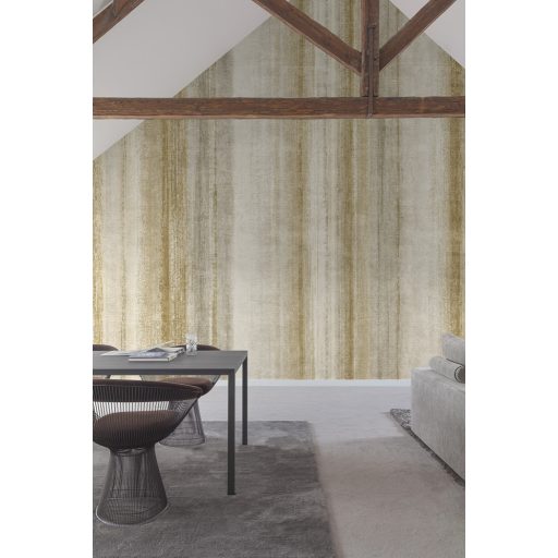 Impresszionista álmok! Csíkba rendezett aquarell festékfoltok mintája krém pezsgő homokszín és aranyló-bézs tónus falpanel