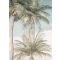 Nosztalgikus hangulatú pálmák az oázisban fehér bézs barna szürke kék és zöldeskék tónusok falpanel/digitális nyomat