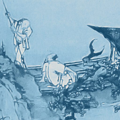 Kínai táj halványkék vázlata stílusos és finom ábrázolás világoskék fehér és kék tónusok falpanel/digitális nyomat